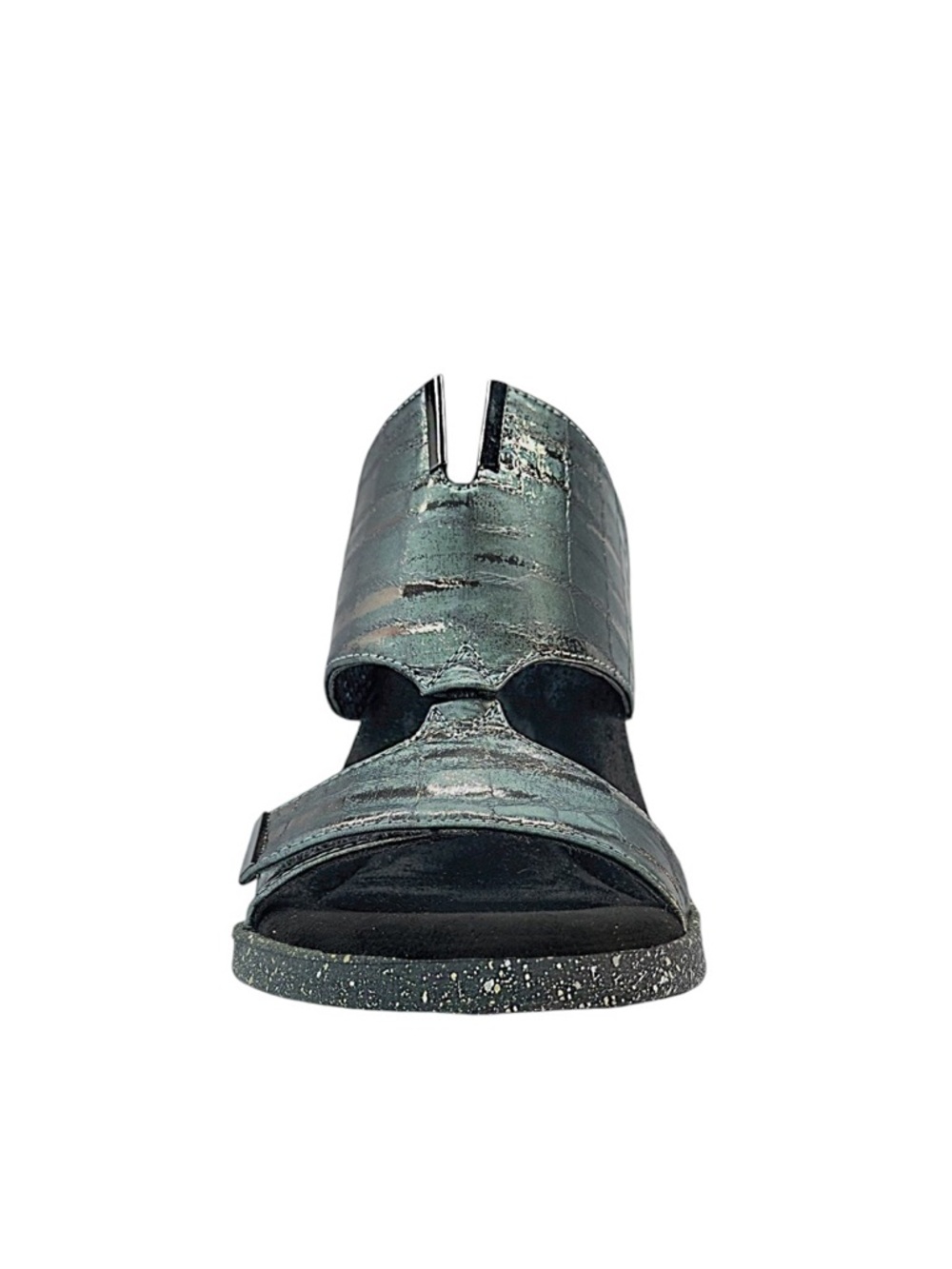 Modzori Kleo 6 - Metallic Teal Flips to Black Wedge Sandals - Picture 4 of 14